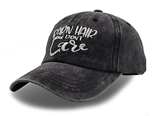 Kkmkshhg Barn Hair Don't Care Baseball Cap, Horse Gifts For Women, Embroidered Adjustable Vintage Washed Cotton Dad Hat For Girls Black #TOP1