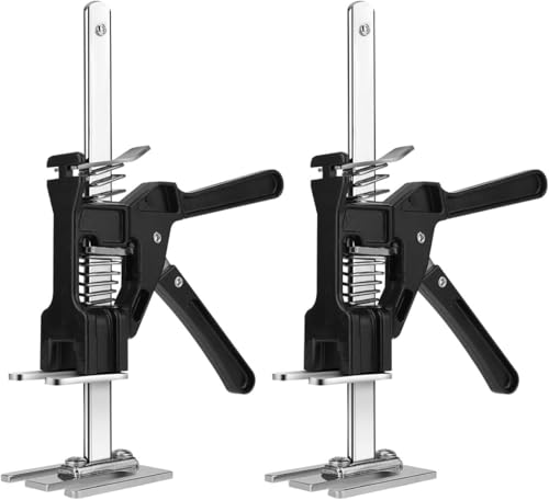 2 stycken armar handverktygslyft – arbetssparande lyftare – arbetssparande arm upp till 200 kg – höjdregulator för kakel, träplattor, dörrar, fönster och skåp (svart)