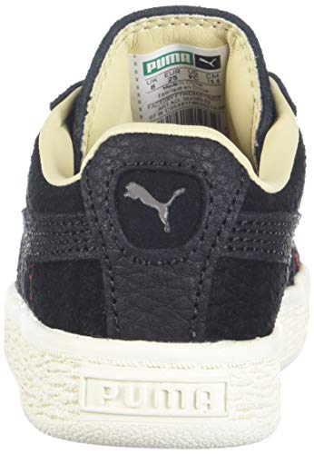 PUMA Girl's Suede Classic Peach Basket Sneaker, Black-Pebble-Whisper White, 13.5 M US Little Kid3