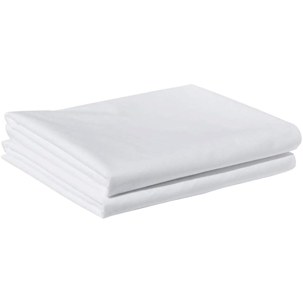 Lancashire Bedding 100% Cotton Pillows Cover - Hospital, Hotel Quality Cushion Cover; White Pillowcase - Moisture Wicking - Machine Washable - Pack of 2