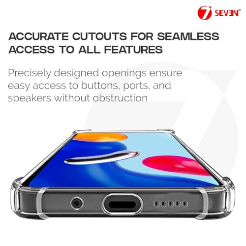 Image of 7SEVEN Back Cover for Mi Redmi Note 11 4G Transparent Mobile Back Case Shock Proof Design Camera Edges Protection Crystal Clear Phone Case Silicon Soft TPU and Flexible Bumper Phone Cover
