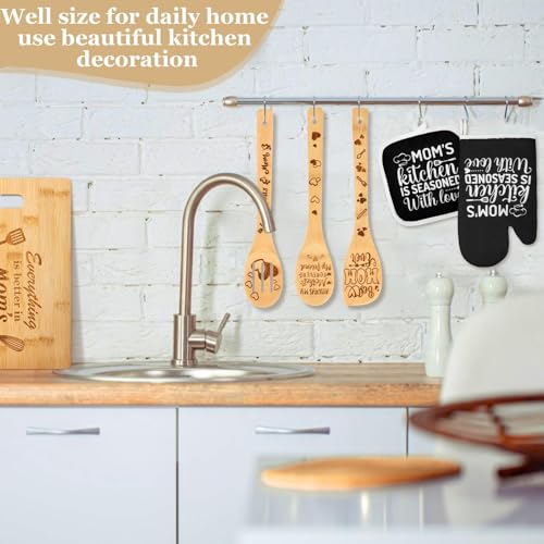 Set de utensilios de cocina con tabla rectangular de madera miniatura 4