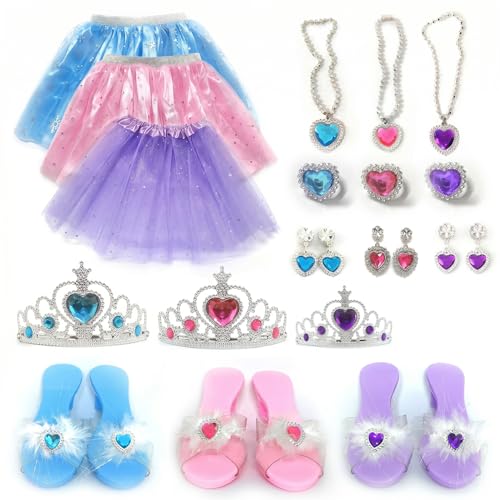 3 ensembles de costumes pour filles : le cadeau de Noël idéal avec chaussures de princesse