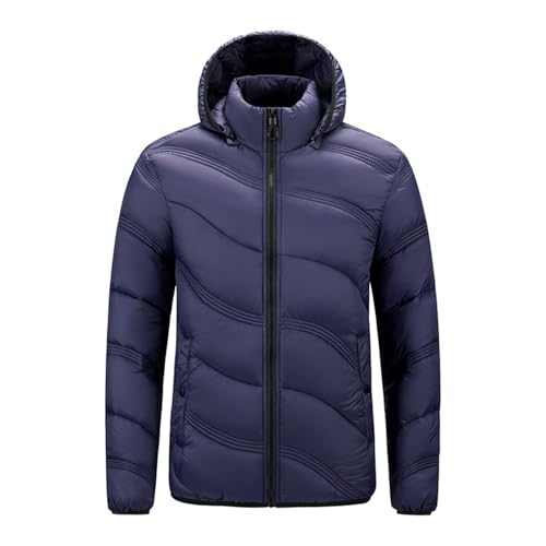 Chaqueta Gruesa Cálida De Invierno Para Hombre Caliente Y Esponjoso Manga Larga Chaqueta Acolchada Cálida Unicolor Deportes Parka Deportivo Bolsillo Chaqueta Con Bolsillo