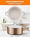 BEZIA Large 12 Quart Nonstick Cooking Pot with Lid, Induction Stock Pot, Soup Pot for All Stovetops, Non-toxic and Oven Safe, PFOA PFAS Free, Golden