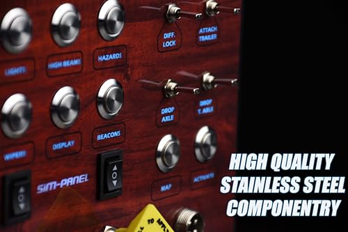 Image of Classic 2 Button Box for ATS /ETS2 (American Truck Simulator /Euro Truck Simulator) (Premium Woodgrain Finish with CB Communications)