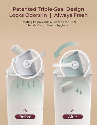 Momcozy Diaper Pail, Triple-Seal Odor Control, Fits Standard Trash Bags - 1