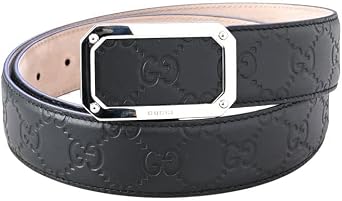 Gucci Belt Mens Signature Leather Square Buckle Black 403941 CWC0N 1000 80