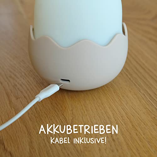 MegaLight LED Nachtlicht Kinder | Nachtlicht Baby ohne verschluckbare Kleinteile | Stilllicht dimmbar Touch | Nachtlampe USB Aufladung | Eggy Egg – Bild 6