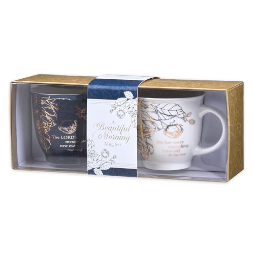 Christian Art Gifts Floral Ceramic Coffee Mug Set for Women, Multicolor