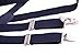 JINIU 1 Inch Fashion Mens Suspenders Christmas Adjustable Elastic Strong Clips for Men Wide Solid Navy