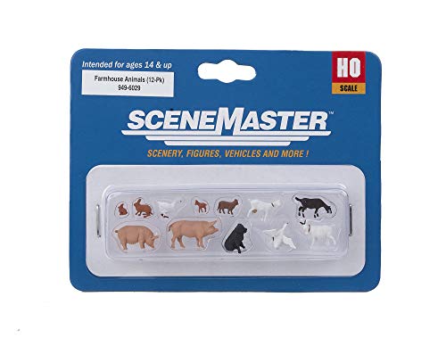 Walthers SceneMaster Farmhouse Animals-pkg(12) 949-6029 HO Scale Model Railroad - Figure Models