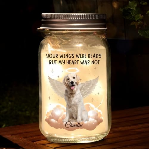 Custom Memorial Mason Jar Night Light for Pet Lovers - Personalized Photo Gift for Dogs and Cats - Illuminate Cherished Memories - Image 4