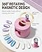 Rotating Cat Eye Magnet for Nail Polish, 8 in 1 Strong Cateye Magnetic Nail Art Tool, Beginner Friendly Uniform Round Magnetic Force Ball U Shaped Cat's Eye Set for Easily DIY Glossy Effect (White)