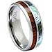 PCH Jewelers Tungsten Hawaiian Koa Wood and Abalone Inlay Wedding Ring or Gift Size 6-15