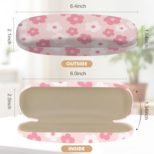 Image of Glasses Case Hard Shell,Portable Protective Eyeglasses Case, Eyeglass Holder Box with Cleaning Cloth,for Women Men