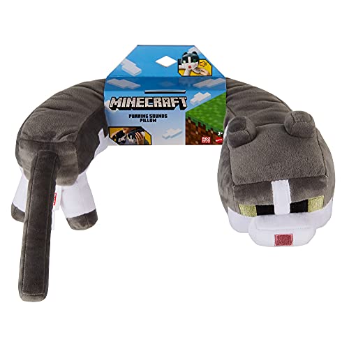 Minecraft GPV98 - Plüschkatze Nackenkissen mit Geräuschen, weich, Geschenk zum Sammeln für Fans, Spielzeug ab 3 Jahren – Bild 8