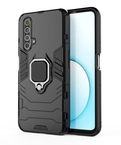 SORAKA Case for Realme X50 5G/Realme X3 Super Zoom with 360 Degree Rotation Ring Holder Soft TPU Slim Fit Case Realme X3 Super Zoom Case with Metal Plate for Magnetic Car Phone Holder Black