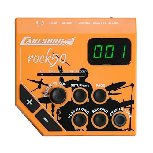 Carlsbro 3 Piece Junior Electronic Drum Kit (Rock50 Sound Module) + Samson SR350 Over-Ear Stereo Headphones + Drumsticks + Drum Stick Holder