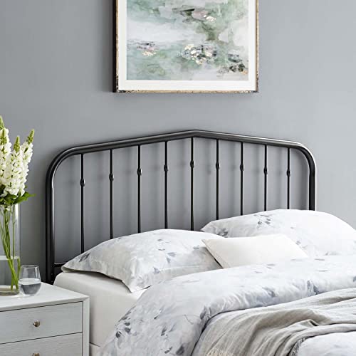 Modway Lennon Modern Farmhouse Metal King Headboard In Black #TOP2