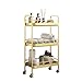 Jcnfa-Étagère Chariots Mobiles en métal, Étagère d'angle, Rayonnage à palettes à 3 Couches, Convient pour Salle de Bain, Salon, Cuisine, 3 Coloris (Color : Gold, Size : 17.71 * 9.84 * 31.88in)