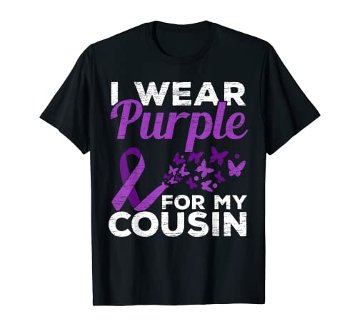 Llevo Puprle para mi Primo Lupus Escuadrón de Apoyo a la Conciencia Camiseta