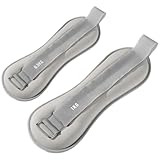 wkao Grey and, 3.3 Lbs (1.5 Kg) Ankle Weights, 2 Pcs, Adjustable Cuffs, Ideal for Fitness Exercise