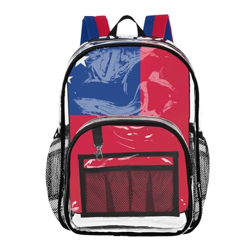 Travel Clear Bags for Women Samoa Flag Kids Girls Backpack Boys Plastic See through Bookbag
