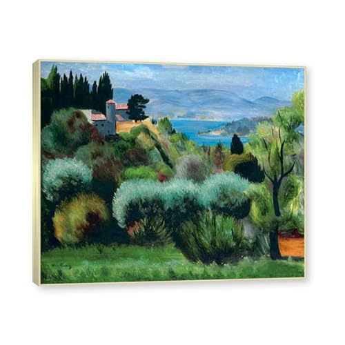 Tableaux Impressionnistes Paysage Peinture Affiche Décoration Murale Toile Cadre Doré