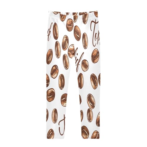 Bolaz Toddler Girls Leggings Printed Yoga Pants Leggings Coffee Bean for Kids