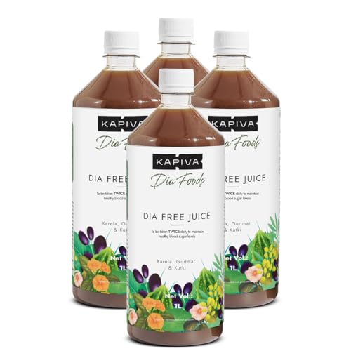 Image of Kapiva Dia Free Juice (4 L) | For Holistic Blood Sugar Care | Amla, Karela, Jamun, Guduchi & 7 More - Super Saver Pack of 4