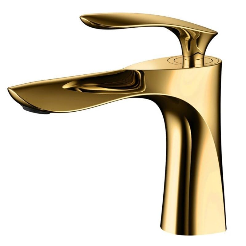 Robinet mitigeur de bassin en laiton doré et blanc chic pour salle de bain