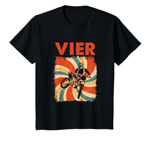 Kinder Endlich 4. Geburtstag Motocross 4 Geburtstag Shirt Motorrad T-Shirt
