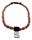 Pick Your Number - Twisted Titanium Sports Tornado Necklace (Orange Digi Camo)