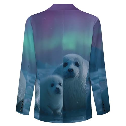 Seals Ocean Men's Blazer Printed Button Suit Jacket Slim Sport Coat Blazers4