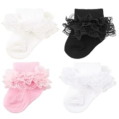 4 Pairs C: White, Pink, Milky White, Black