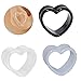 VERAMI 6 Pcs Heart Shape Acrylic Ear Tunnels Plugs Set White Black Clear Stretcher Expander Ear Piercing Jewelry for Women Men