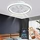 Qiaomao Ventilator Deckenleuchte 49cm, Moderne 360° Drehung Deckenventilator mit Beleuchtung und Fernbedienung App, 72W Dimmbar Timer Leise Deckenlampe mit Ventilator Schlafzimmer Schwarz