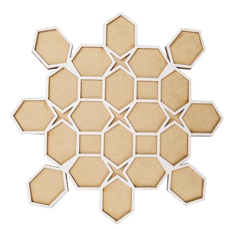 Image of TOTA Rangoli Stencils - 12X12 inch Set of 2 MDF Rangoli Colour Stencils | Reusable 3D Rangoli Mats for Diwali Home Decoration Navratri Pongal Onam Puja | Unique Designs