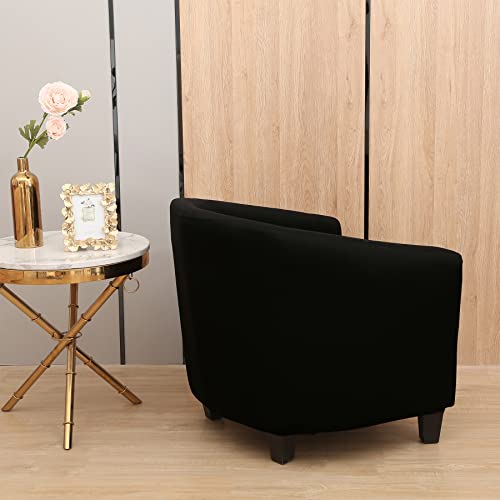 Leonebebe Club Chair Cover, High Stretch Tub Chair Cover, Universal Spandex Pattern Armchair Sofa Cover Cover Couch Slipcover For Living Room Club Bar Counter (Black) #TOP2