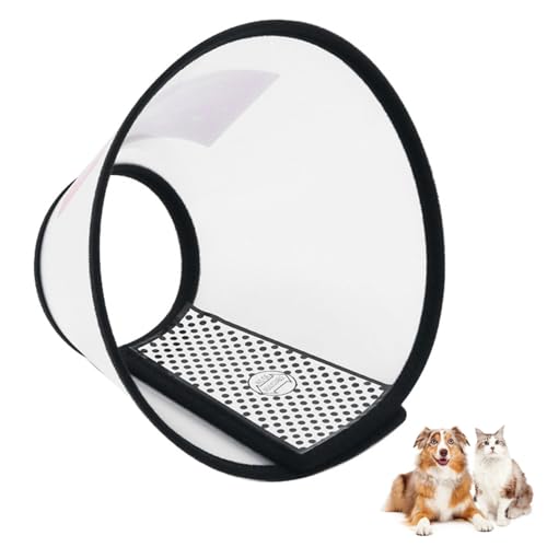 Dog Cone Recovery Collar Adjustable Pet Cone Collar Cat Comfy Soft Cone Collar for Protective Dogs and Cats After Surgery Anti-Bite Lick Wound Healing (Neck:26-33cm)