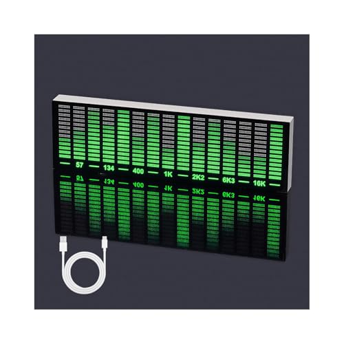 Diyeeni Spectrum Analyzer Sound Controlled Rhythm Light Audio Visualizer LED Music Spectrum Display with USB Charging Cable for Gaming Room Car Decoration Ambient Lighting