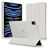 MS factory iPad Pro 11インチ 第4/3/2世代 用 ケース 2022 2021 2020 Apple Pencil ペンシル 収納 衝撃吸収 カバー 第4/第3/第2世代 半透明 ソフトTPU スタンド オートスリープ ライト グレー IPDP11/4-S-CLH-LGY