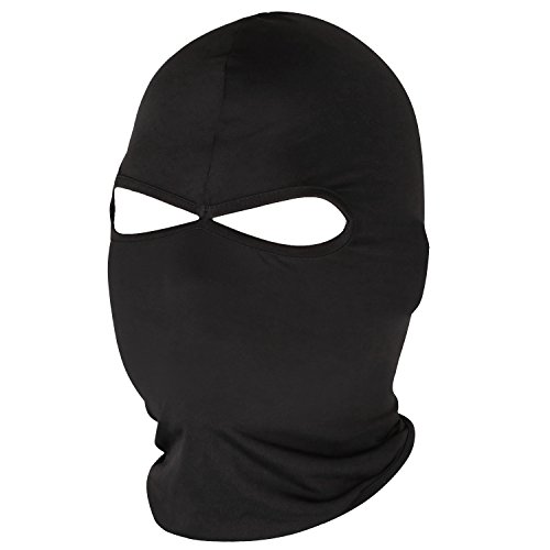 TRIXES Schwarze Lyrca Full Face Maske Sturmhaube Balaclava für Radfahrer Motorradfahrer Paintball, Karneval