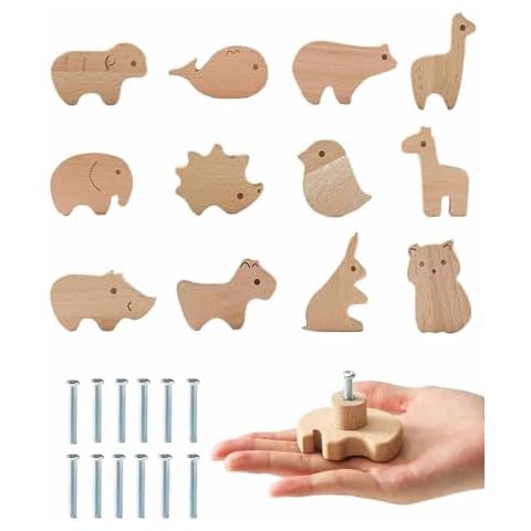 Lot de 12 poignées en bois MOXTOYU Cover