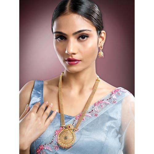 Image of Peora Gold Plated Bridal Jewellery Set with Kamarband Gift for Women Indian Traditional Ethnic Wedding