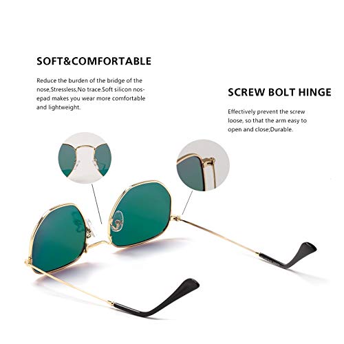Polarized Sunglasses for Womens, Trendy Hexagonal UV Protection Sun Glasses For Driving Golf Party2