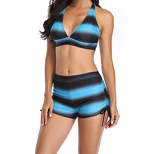 Maillot de bain deux pièces femme avec top rembourré et cordon ajustable pour un maintien parfait