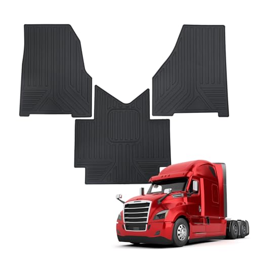 Kingna Floor Mats Compatible with 2018-2026 Freightliner Cascadia TPE All Weather Guard Protector Cargo Liner for 2025 Cascadia Accessories