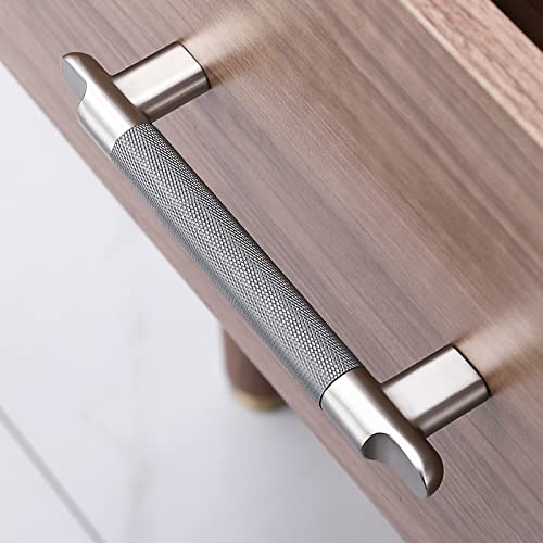 Trustmi Cabinet Pulls 5 Packs 5 Inch Hole Center Drawer Pulls Bathroom Hardware Bar Kitchen Cupboard Handles, Grey And Brushed Nickel #TOP2
